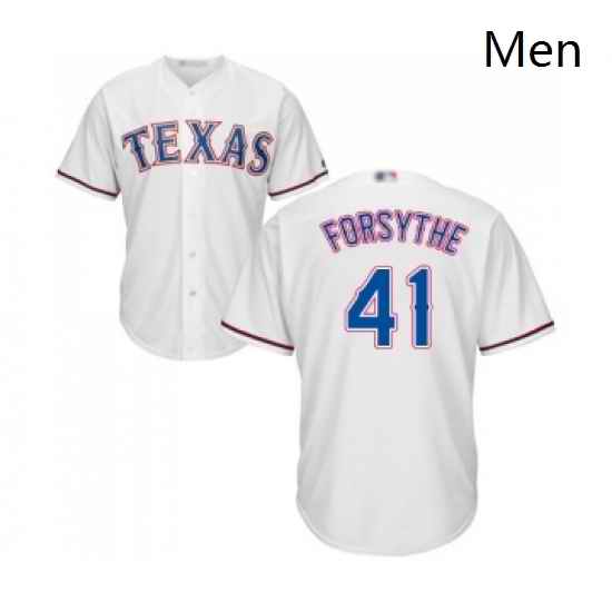 Mens Texas Rangers 41 Logan Forsythe Replica White Home Cool Base Baseball Jersey